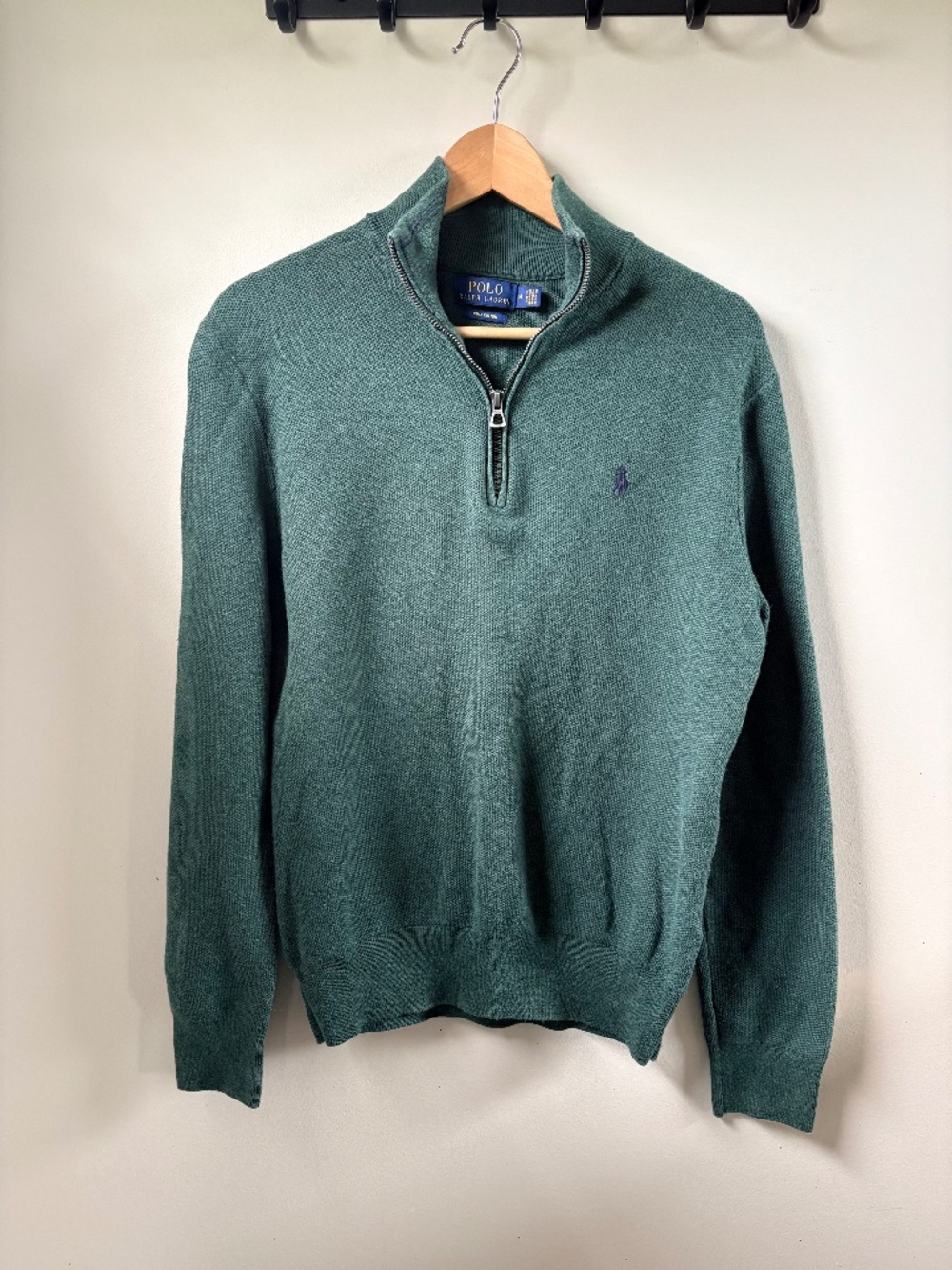 Polo Ralph Lauren Quarter Zip Sweater Pima Cotton M